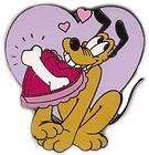 LE Disney Pin Mickey Dog Pluto Valentine Day Heart Shap