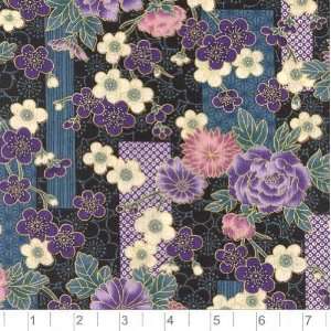  45 Wide Kona Bay Shiori Floral Purple Fabric By The Yard 