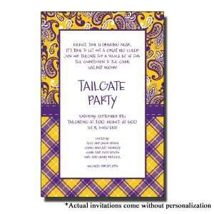    Purple and Gold Preppy Invitations 25 Ct