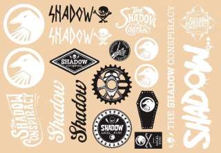 SHADOW CONSPIRACY ASSORTED STICKERS PACK 19 PIECE DECAL KIT SET BMX 
