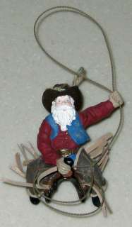 Cowboy Santa 7 Figurine in Western Wear w Lariet Rope  