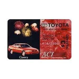 Collectible Phone Card $3. Toyota Camry With Fireworks In Sky I Love 