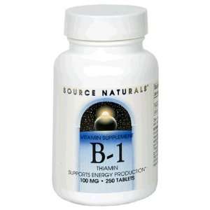  Source Naturals Vitamin B 1 Thiamin 100mg, 250 Tablets 