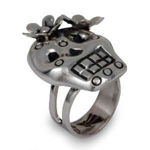  Sterling silver cocktail ring, Coquette Skull Jewelry