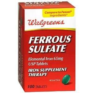   Digestible Iron Ferrous Sulfate Tablets, 100 ea 