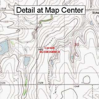 USGS Topographic Quadrangle Map   Cordell, Oklahoma (Folded/Waterproof 