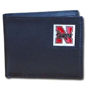  NCAA Nebraska Cornhusker Bifold Wallet Top Grain Leather 