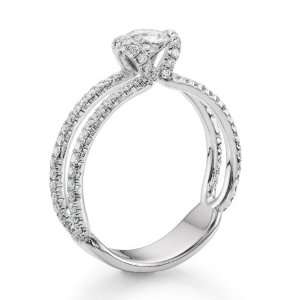 Diamond Engagement Ring in 14K Gold / White   IGI Certified, Round, 0 