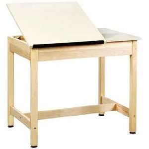  Shain Drawing Table   Two Piece Top