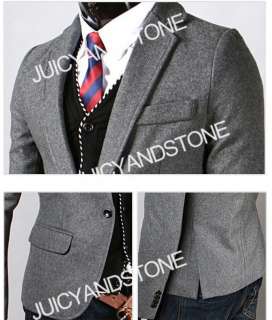 New Mens Designed Slim Fit One Button Blazer Coat Jacket 2 Color 3 