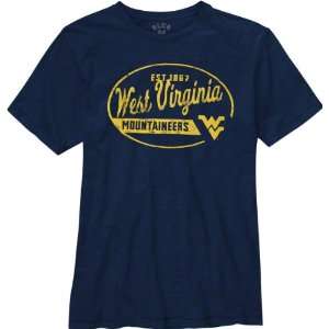  West Virginia Mountaineers Navy Whiffle Dyed Slub Knit T 