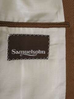 Samuelsohn Vintage Vtg Tweed Sport Coat Brown Full Canvas Brass 