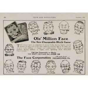   Ad Changeable Block Game Ole Million Face   Original Print Ad Home