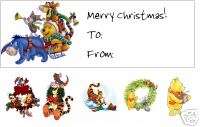 30 WINNIE THE POOH Christmas Gift Tags Self Adhesive  