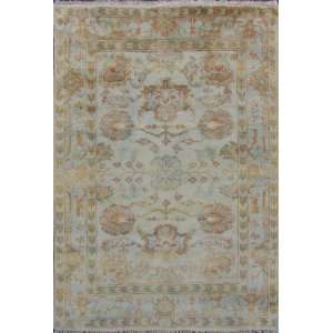  Blue 4 X 6 Wool Hand Knotted Oushak Area Rug H1229 