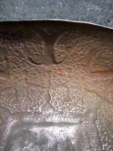 ANTIQUE COPPER bronze bowl pot PLANTER CAULDRON chased  