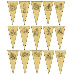 Decorative Indoor Parchment Card Bunting Alice in Wonderland 15 