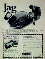 1968 Corgi Diecast Jaguar~Mustang Toy Car Vintage AD  