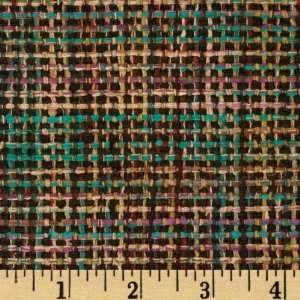  44 Wide Uptown Raw Silkd Suiting Tweed Multi/Jade Fabric 