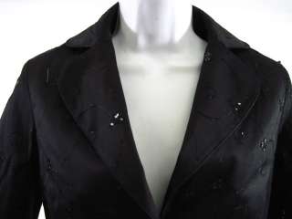 SEARLE Black Sequin Embroidered Blazer Jacket Size 4  