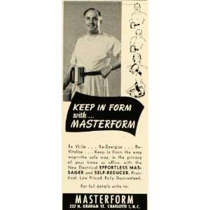   Ad Masterform Electrical Massager Self Reducer   Original Print Ad