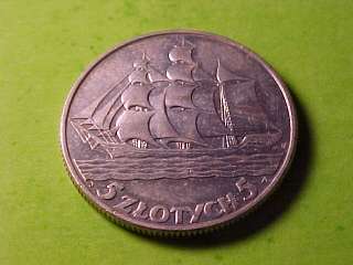   ZLOTYCH SILVER 1936 CH AU GYDNIA SEAPORT SAILING SHIP NICE  