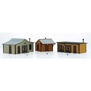   Scale Models HO Outbuilding 3 Pack Laser Cut Wood Kit Toys & Games
