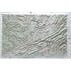  BLUEFIELD REGIONAL Raised Relief Map in the states of Virginia 