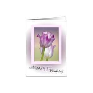  53rd Birthday ~ Pink Ribbon Tulips Card Toys & Games