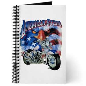 Journal (Diary) with American Steel Eagle US Flag and Motorcycle on 