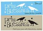   Lg STENCIL Prim Blessings Country Crow Stars Craft Signs Family Decor