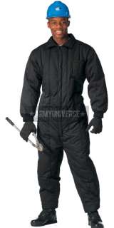 Black Cold Weather Insulated Coverall Jumpsuit  