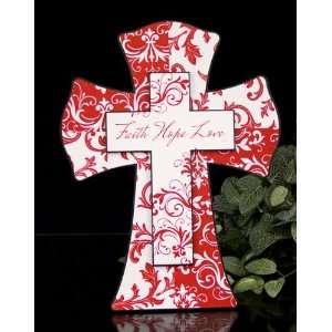  CROSS 14IN FAITH HOPE LOVE RED