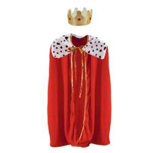  Child King/Queen Robe w/Crown (red) Party Accessory (1 
