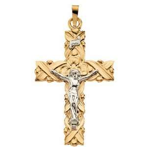  Crucifix 34.5x23.5mm   14kt Two Tone Gold/14kt two tone 