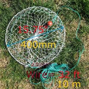  400mm) Crab Lobster Trap Catch Crabs Net with 32ft (10m) wire  