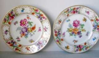 Schumann Porcelain bread plates. Decorated in Dresden Flowers pattern 