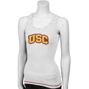   USC Trojans White Ladies Swarovski Crystal Tank Top
