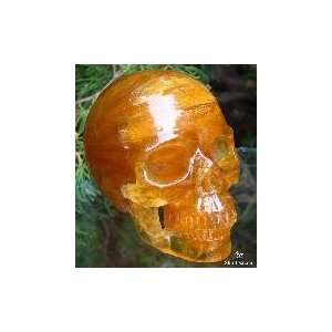    Huge 5.2 Orange Fluorite Carved Crystal Skull