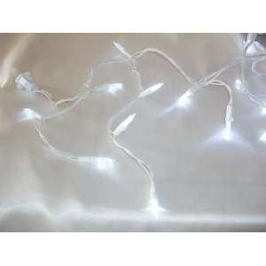   White LED M5 1 Mini Light Christmas Icicle String Lights   White Wire