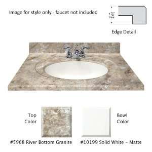  US Marble 43W x 22D River Bottom Cultured Marble Vanity 