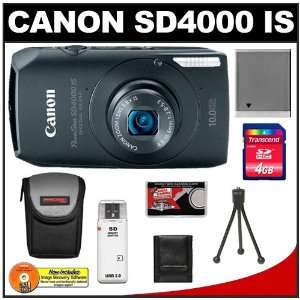  Canon PowerShot SD4000 IS Digital Elph Camera (Black 