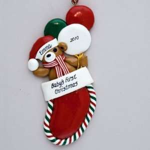   Bear in Stocking First Christmas Claydough Ornament