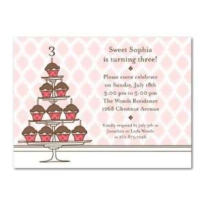  Birthday Party Invitations   Cupcake Tower By Kate Birdie 