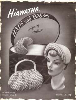 Vintage Crochet Pattern Book Hiawatha Hats Bags Beaded  