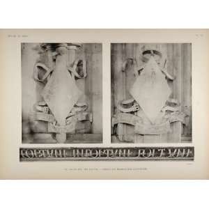  1911 Print Escutcheons Shields Pillers Brou Church 