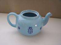 Vintage CRONIN TULIP 3 cup TEAPOT, Turquoise   Blue, No Lid  