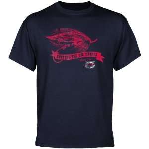   Atlantic University Owls Tackle T Shirt   Navy Blue