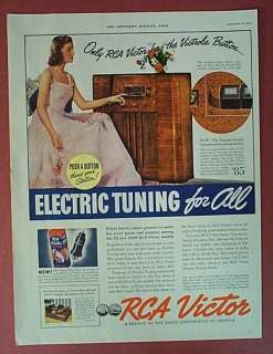 1938 RCA New 1939 Console Grand Radio  Elect.Tuning  Ad  
