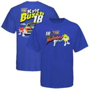  #18 Kyle Busch Youth Royal Blue Number 1 Fan T shirt 